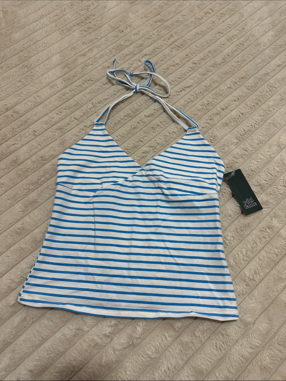 wild fable Blue & White Striped Halter Tank